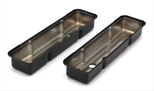 Trans-Dapt Performance Asphalt Black Valve Covers 8685 Covers, Black, Perimeter Bolt Mounting, Steel, Stock Height, Chevy, Small Block, Pair thumbnail 2