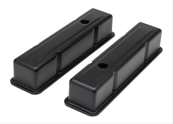 Trans-Dapt Performance Products Valve Covers 8686 CHEVY 283-400 TALL ASPHALT BLACK POWDER COATED BAFFLED VALVE COVERS