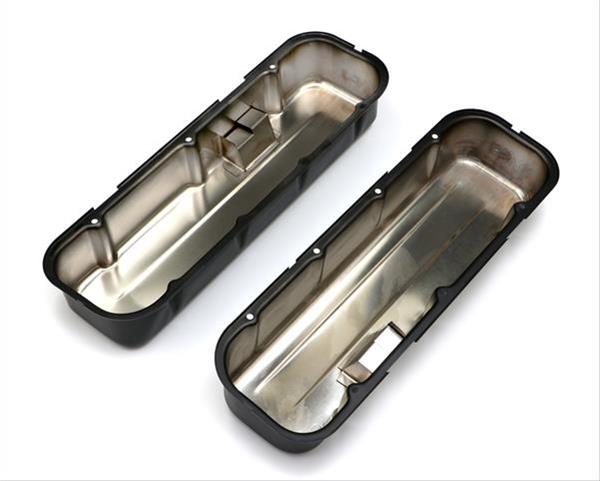 Trans-Dapt Performance Products Valve Covers 8692 CHEVY 396-502 TALL ASPHALT BLACK POWDER COATED BAFFLED VALVE COVERS