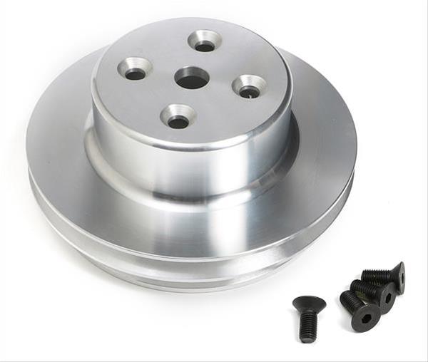 Trans-Dapt Performance Powdercoated Pulleys 8735 Water Pump Pulley, Billet Aluminum, 2-Groove, 6.250 in. Diameter, Machined, Chevy, Big Block, Long Pump, Each thumbnail 3