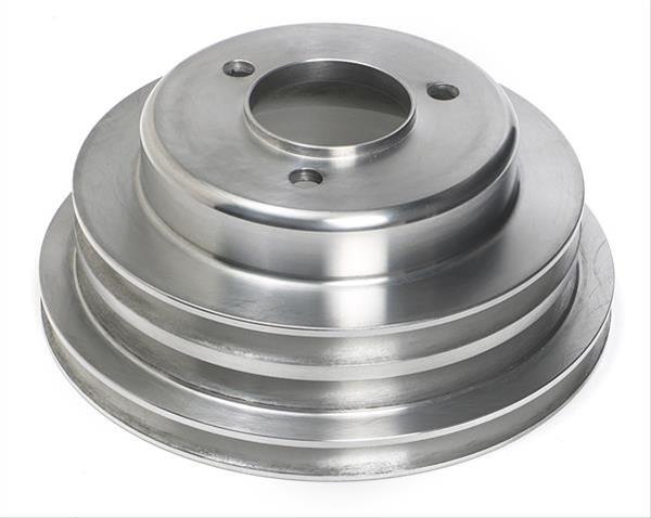 Trans-Dapt Performance Aluminum Crankshaft Pulleys 8738 Pulley, V-belt Style, 3-groove, Aluminum, Polished, 7.750 in. O.D., Chevy, Big Block, Long, Each thumbnail 3