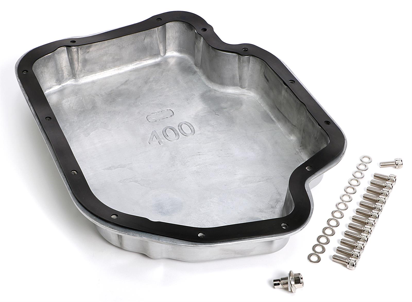 Trans-Dapt Performance Aluminum Transmission Pans 8897 Pan, Stock, Aluminum, Polished, Finned, GM, TH400, Each thumbnail 2