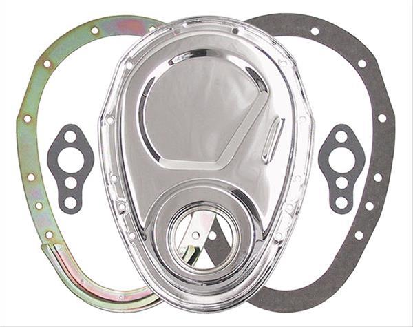 Trans-Dapt Performance Timing Covers 8909 Cover, 2-Piece, Steel, Chrome Plated, Chevy, Small Block, Each