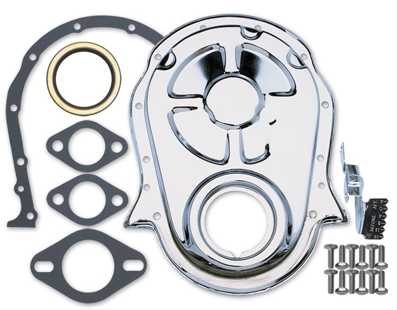 Trans-Dapt Performance Timing Covers 9001 Cover, 1-Piece, Steel, Chrome Plated, Chevy, Big Block, Kit thumbnail 2