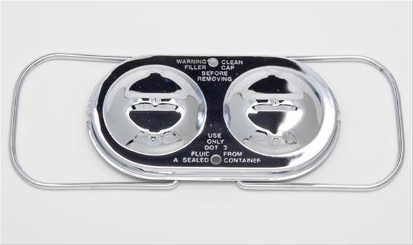 Trans-Dapt Performance Master Cylinder Covers 9102 Cover, Steel, Chrome, Dual Bail, 5 3/4 in. x 3 in., Each