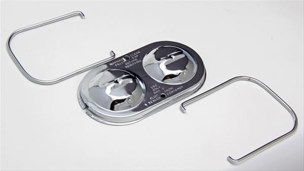 Trans-Dapt Performance Master Cylinder Covers 9102 Cover, Steel, Chrome, Dual Bail, 5 3/4 in. x 3 in., Each thumbnail 2
