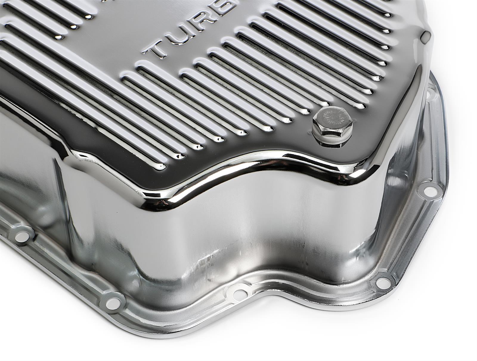 Trans-Dapt Performance Transmission Pans 9106 Pan, Deep, Steel, Chrome, Finned, Chevy, TH400, Each thumbnail 3
