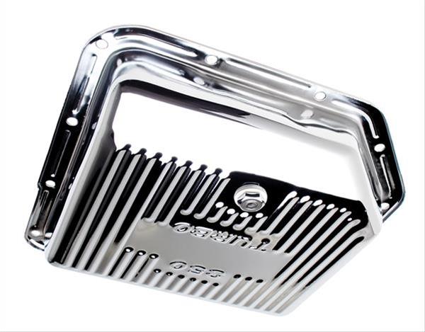 Trans-Dapt Performance Transmission Pans 9122 Pan, Stock, Steel, Chrome, Finned, GM, TH350, Each