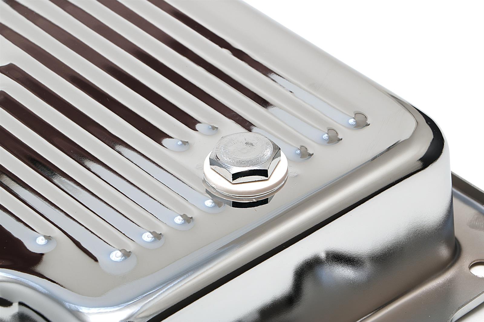 Trans-Dapt Performance Transmission Pans 9125 Pan, Stock, Steel, Chrome, Finned, Ford, C-6, Each thumbnail 3