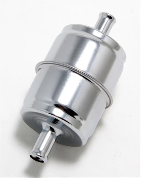Trans-Dapt Performance Chrome Fuel Filter with 0.375 in. Inlet Size 9177 Filter, Steel, Chrome, 3/8 Hose Barb and Outlet, Each thumbnail 3