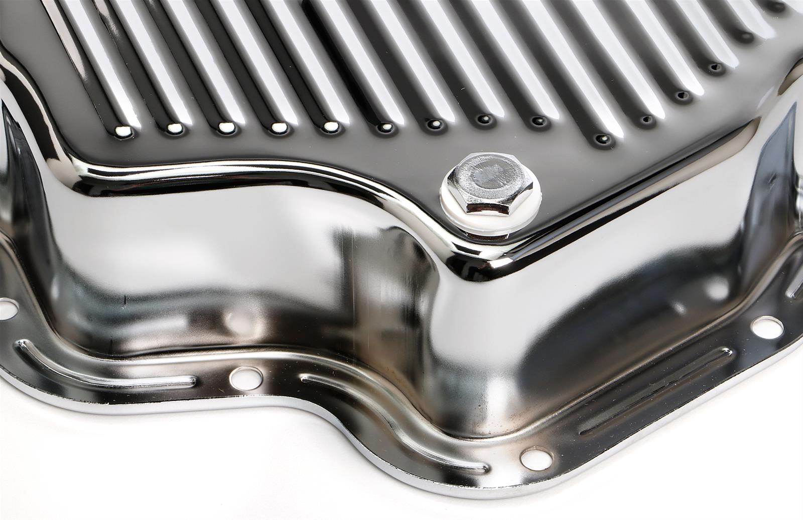 Trans-Dapt Performance Transmission Pans 9197 Pan, Deep, Steel, Chrome, Finned, GM, TH400, Each thumbnail 3