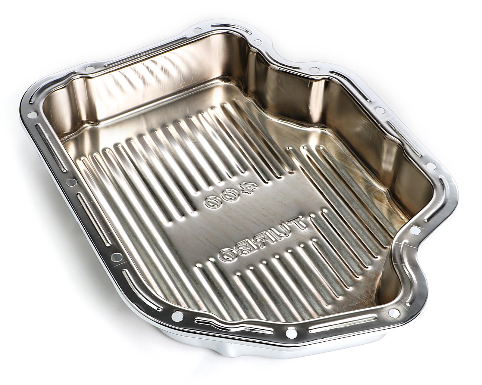 Trans-Dapt Performance Transmission Pans 9197 Pan, Deep, Steel, Chrome, Finned, GM, TH400, Each thumbnail 2