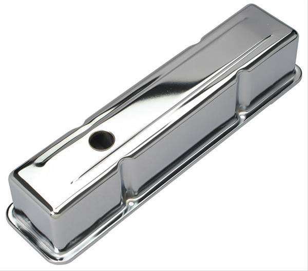 Trans-Dapt Performance Chrome Valve Covers 9215 Covers, Tall, Steel, Chrome, Plain, Chevy, Small Block, Pair
