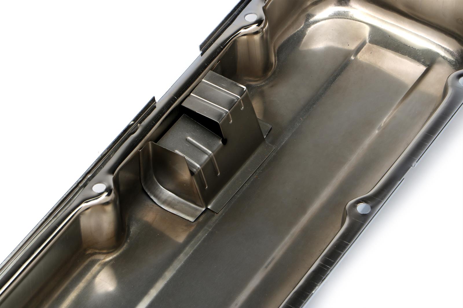 Trans-Dapt Performance Chrome Valve Covers 9236 Covers, Stock Height, Steel, Chrome, Plain, Chevy, Big Block, Pair thumbnail 2