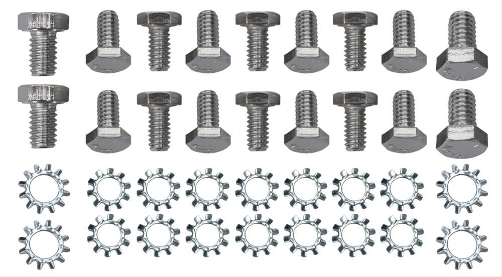 Trans-Dapt Performance Oil Pan Stud Kits 9271 Bolts Chrome SB Chevy, 90 degree V6, and Olds
