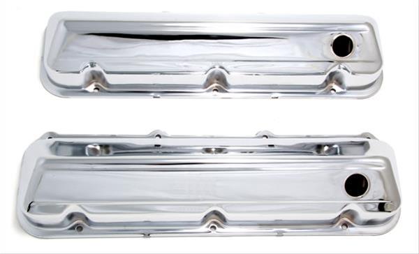 Trans-Dapt Performance Chrome Valve Covers 9297 Covers, Stock Height, Steel, Chrome, Plain, Ford, 429-460, Pair