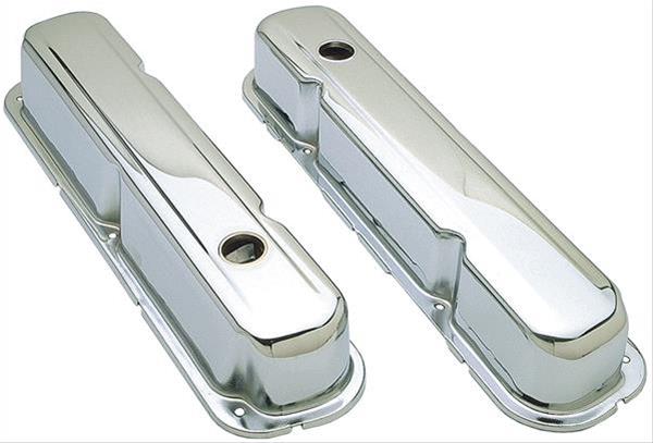 Trans-Dapt Performance Chrome Valve Covers 9298 Covers, Stock Height, Steel, Chrome, Plain, Chrysler, Small Block, Pair