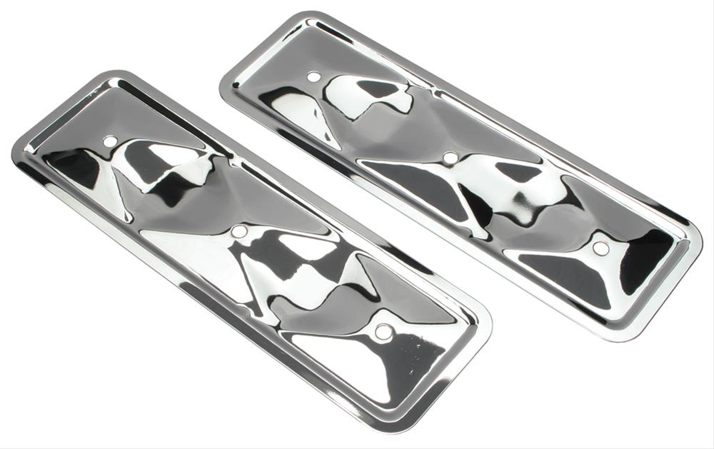 Trans-Dapt Performance Chrome Engine Side Plates 9342 Chevy L6 chrome plated steel, pair, not for 292