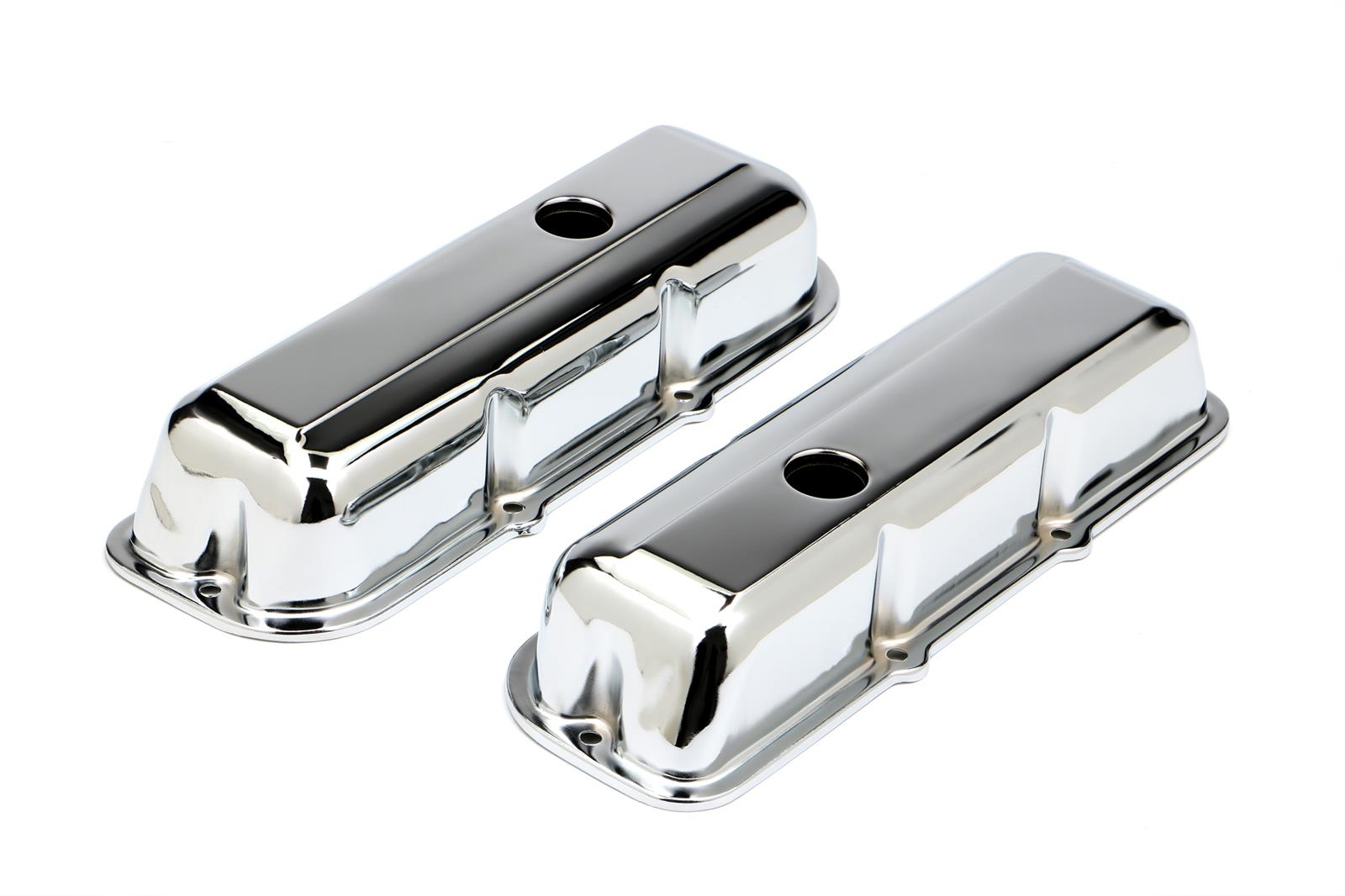 Trans-Dapt Performance Chrome Valve Covers 9390 Covers, Stock Height, Steel, Chrome, Plain, Chevy, Truck 1980-89, 2.8L, V6, Pair thumbnail 3