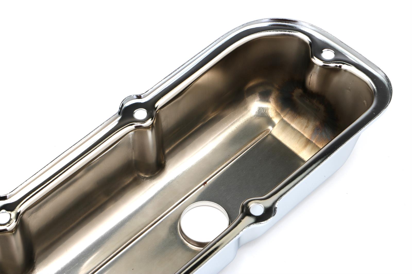 Trans-Dapt Performance Chrome Valve Covers 9390 Covers, Stock Height, Steel, Chrome, Plain, Chevy, Truck 1980-89, 2.8L, V6, Pair thumbnail 2