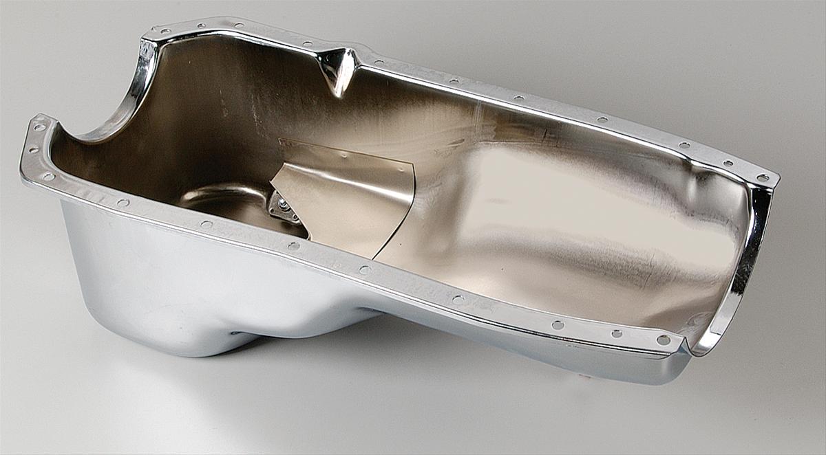 Trans-Dapt Performance OEM Replacement Oil Pans 9397 Pan, Steel, Chrome Plated, 4 qt., Oldsmobile, V8, Each thumbnail 2