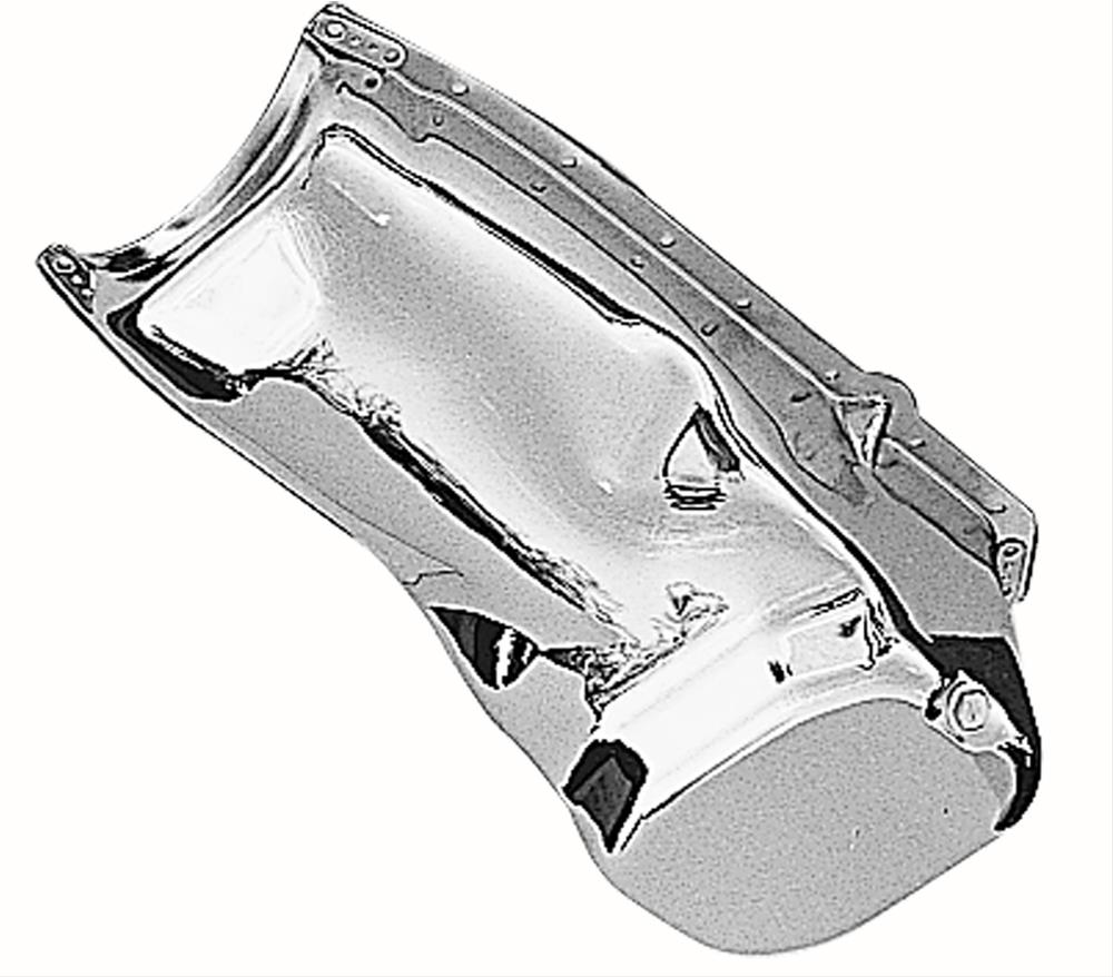 Trans-Dapt Performance OEM Replacement Oil Pans 9397 Pan, Steel, Chrome Plated, 4 qt., Oldsmobile, V8, Each thumbnail 3