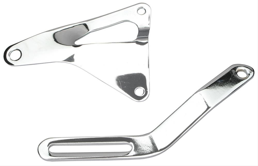 Trans-Dapt Performance Steel Alternator Brackets 9455 Bracket, Steel, Chrome, Cylinder Head Mount, Ford, Kit