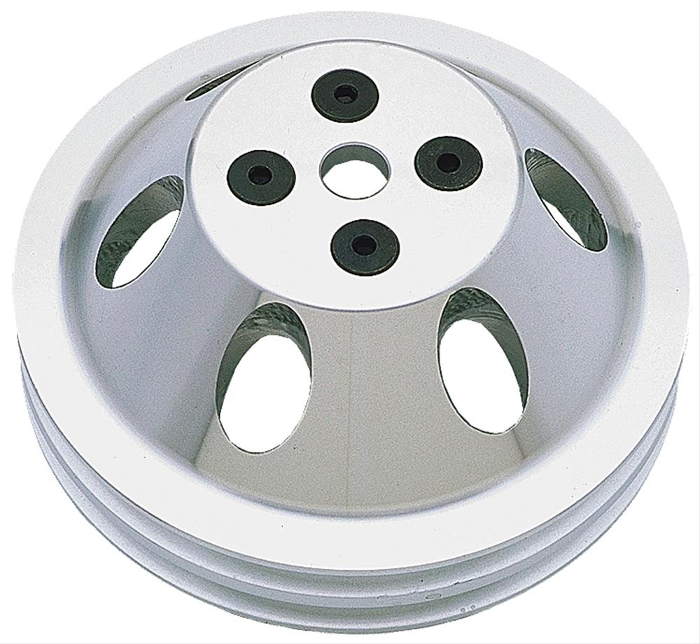 Trans-Dapt Performance Aluminum Water Pump Pulleys 9479 Pulley, V-Belt, 2-Groove, Aluminum, Machined, Chevy, Small Block, Short Pump, Each