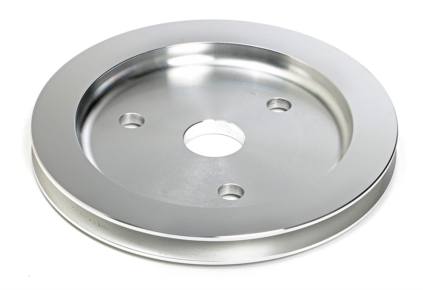 Trans-Dapt Performance Aluminum Crankshaft Pulleys 9480 Pulley, V-Belt, 1-Groove, 6.6 in., Aluminum, Natural, Chevy, Small Block, Short Pump, Each thumbnail 2