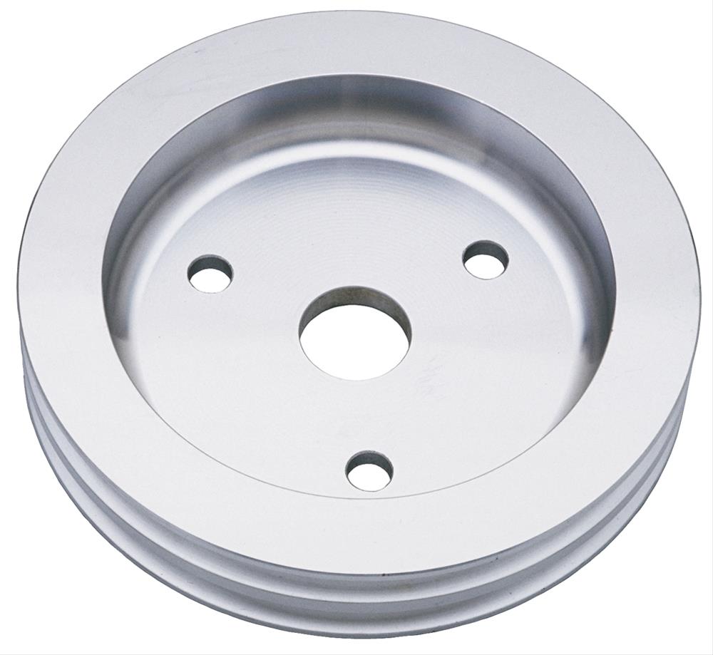 Trans-Dapt Performance Aluminum Crankshaft Pulleys 9481 Pulley, V-Belt, 2-Groove, 6.6 in., Aluminum, Natural, Chevy, Small Block, Short Pump, Each