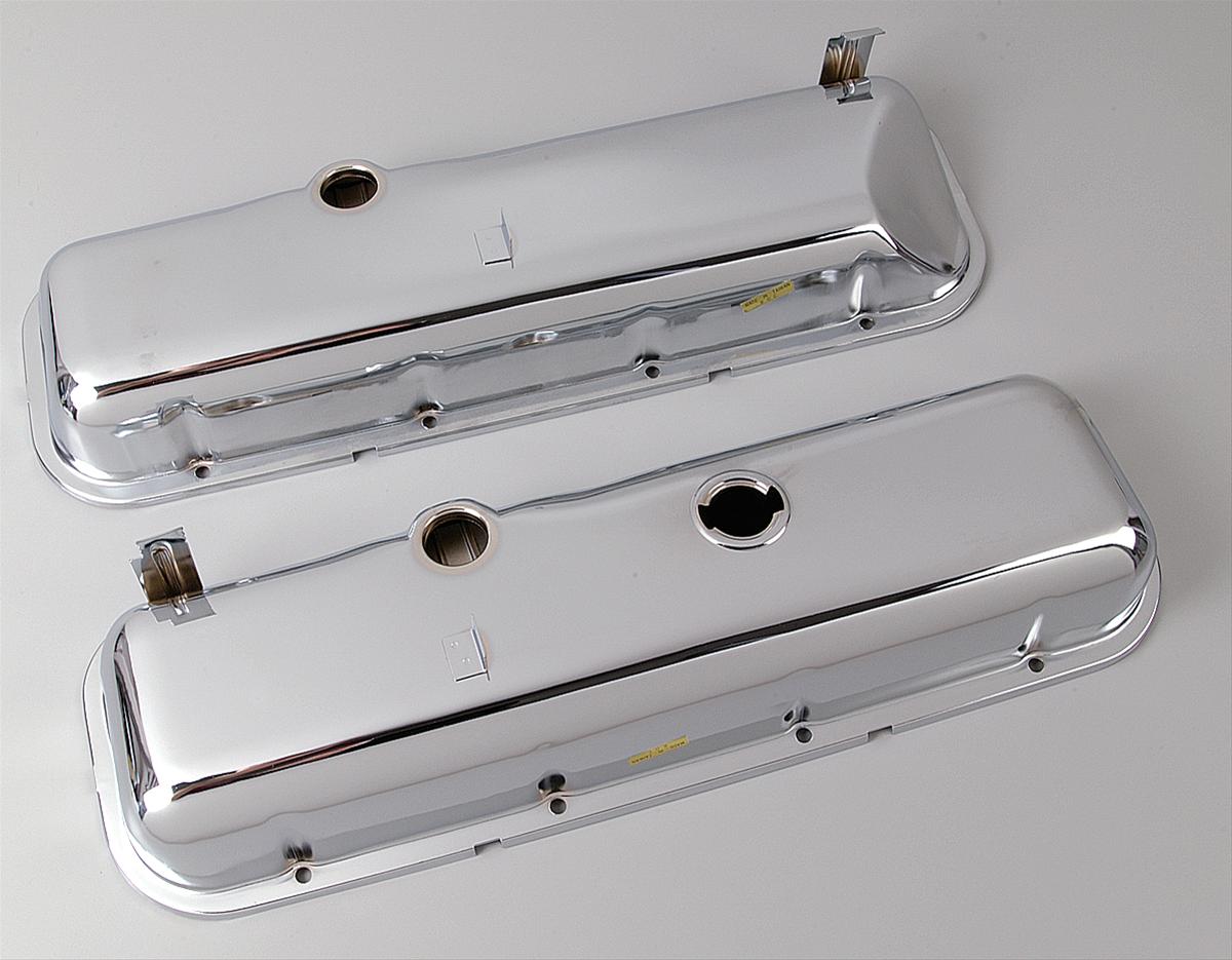 Trans-Dapt Performance Chrome Valve Covers 9504 Covers, Stock Height, Steel, Chrome, Plain, Chevy, Big Block, Pair
