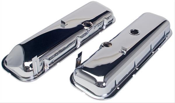 Trans-Dapt Performance Chrome Valve Covers 9504 Covers, Stock Height, Steel, Chrome, Plain, Chevy, Big Block, Pair thumbnail 2