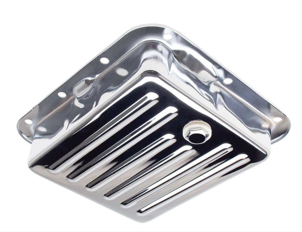 Trans-Dapt Performance Transmission Pans 9531 Pan, Stock, Steel, Chrome, Finned, Case Fill, Ford, C-4, Each