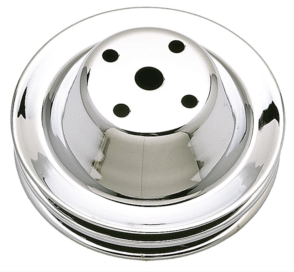 Trans-Dapt Performance Chrome Water Pump Pulleys 9605 Pulley SB Chevy pump Double Groove LWP 6.3"