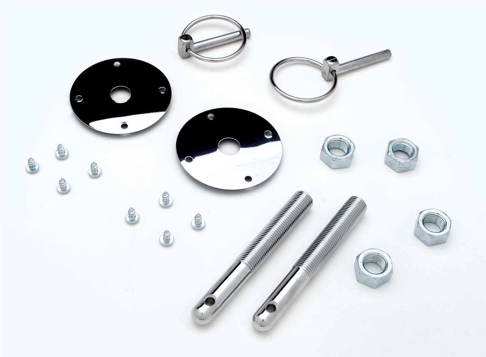 Trans-Dapt Performance Replacement Safety Pins 9669 Hood Pin Set, 1/4" Flip-Over, Chrome, 2 pack thumbnail 2