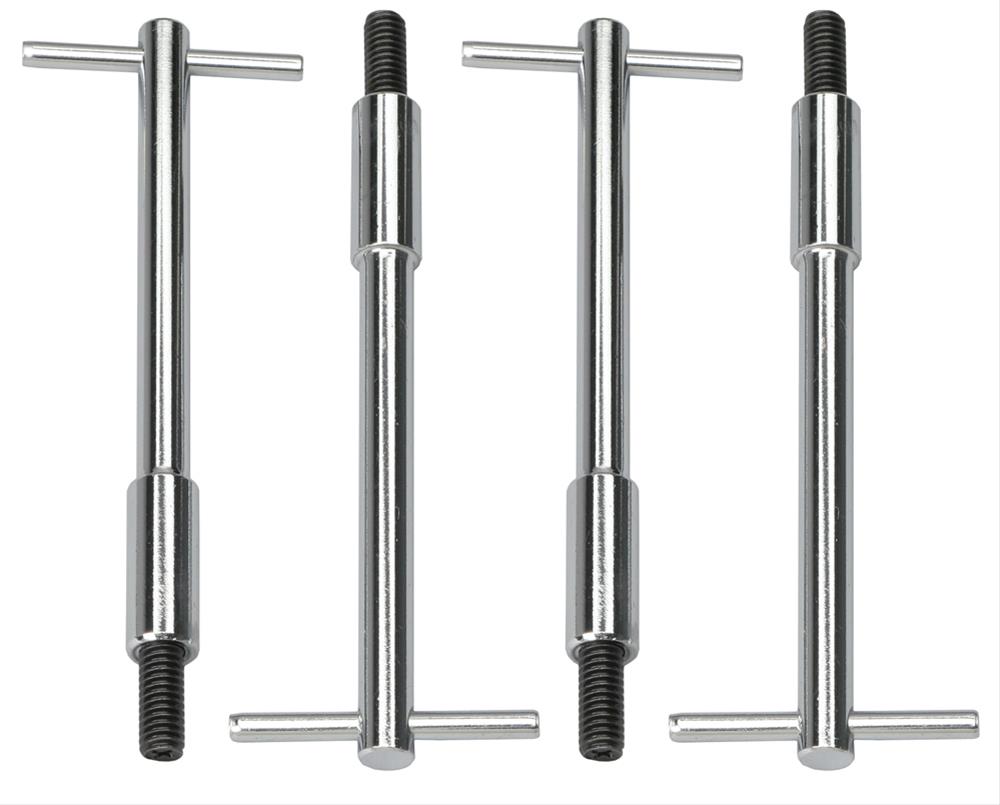 Trans-Dapt Performance Chrome T-Bar Valve Cover Wing Nuts 9672 Fasteners wing nuts 5 3/8" tall, chrome