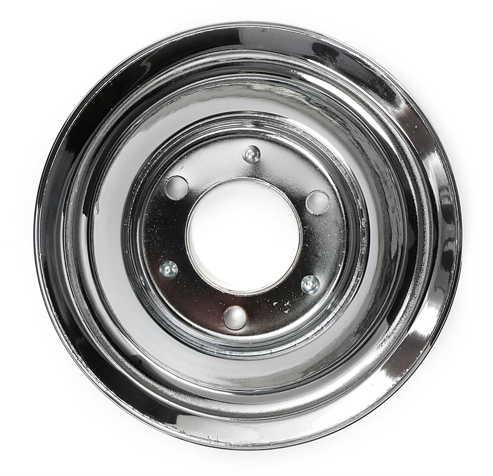 Trans-Dapt Performance Steel Crankshaft Pulleys 9724 Pulley, V-Belt, 3-Groove, 7.8 in., Steel, Chrome, Chevy, Big Block, Long Pump, Each
