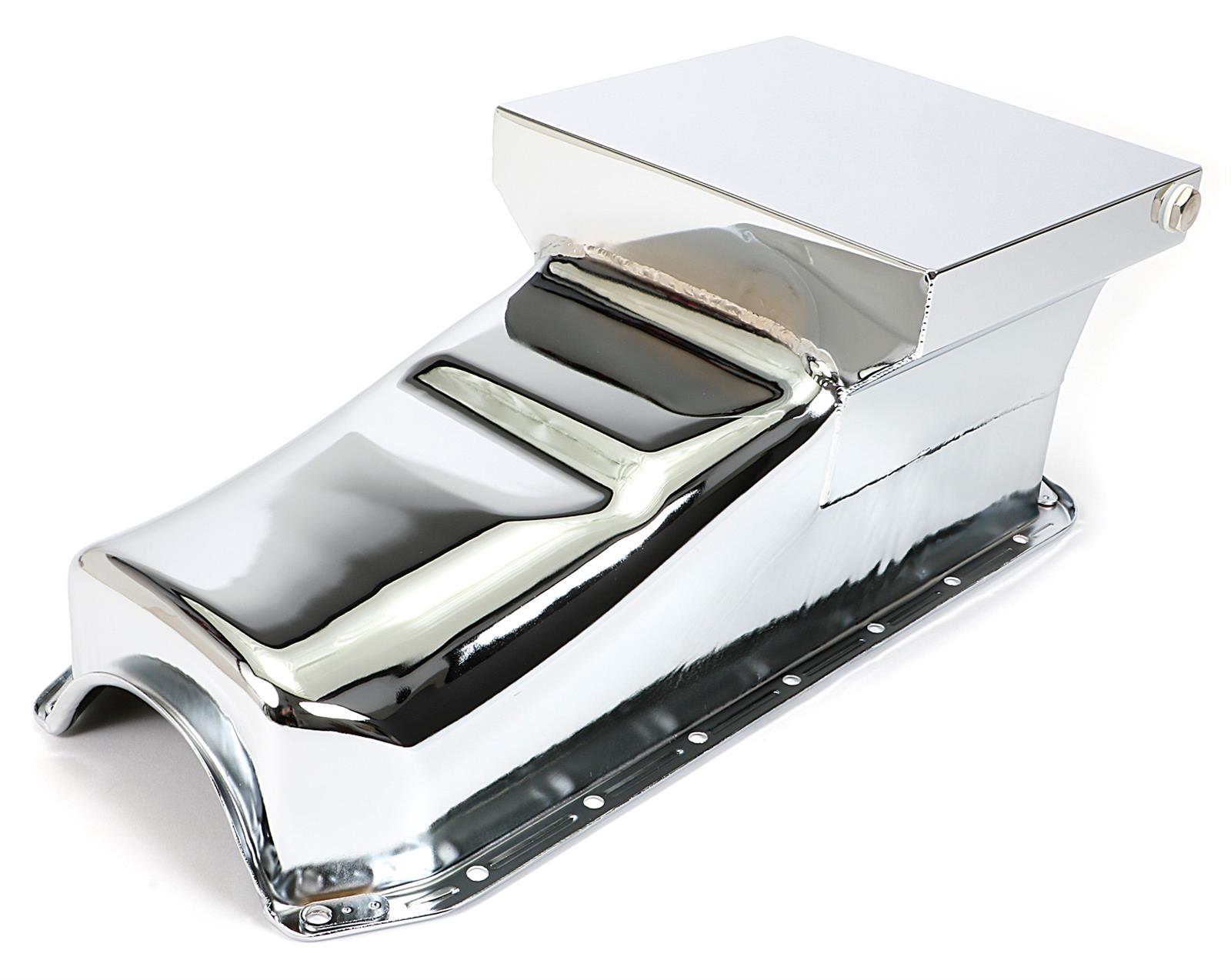 Trans-Dapt Performance Drag Race Oil Pans 9725 Pan, Steel, Chrome Plated, 7 qt., Chevy, Small Block, Each