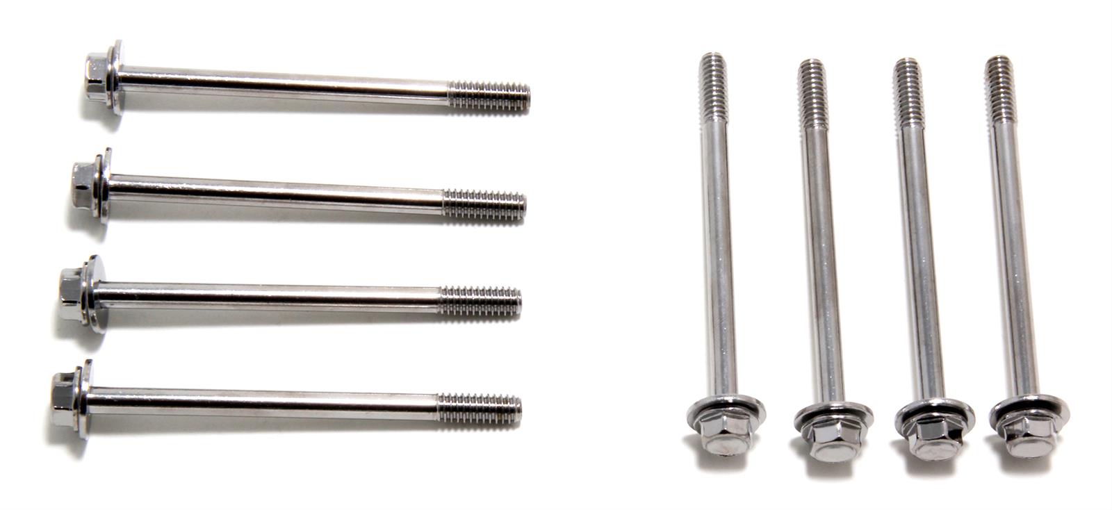Trans-Dapt Performance Chrome Valve Cover Bolts 9812 Bolts, Steel, Chrome, Hex, Centerbolt, Stamped Steel Covers, Chevy Small Block, Set of 8