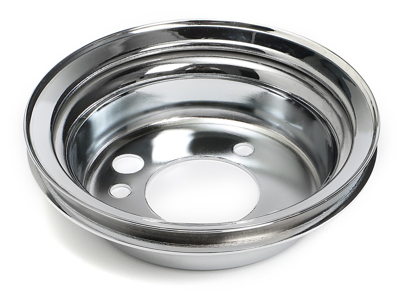 Trans-Dapt Performance Steel Crankshaft Pulleys 9817 Pulley, V-Belt, 1-Groove, 6.8 in., Steel, Chrome, Chevy, Big Block, Short Pump, Each thumbnail 2