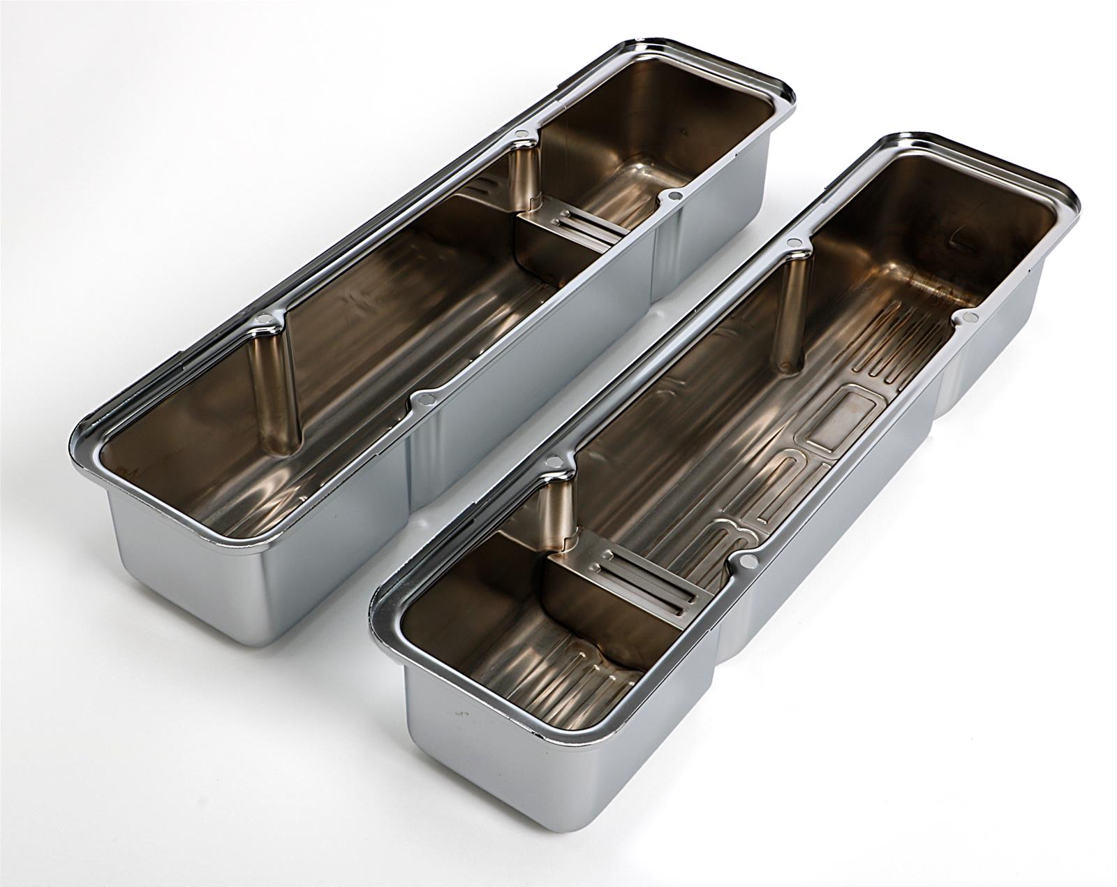 Trans-Dapt Performance Chrome Valve Covers 9841 Covers, Tall, Steel, Chrome, 350 Logo, Chevy, Small Block, Pair thumbnail 2