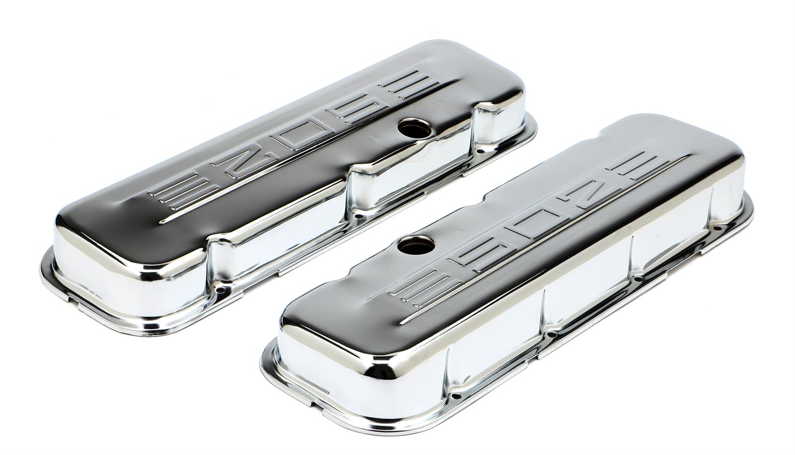 Trans-Dapt Performance Chrome Valve Covers 9848 Covers, Stock Height, Steel, Chrome, 502 Logo, Chevy, Big Block, Pair thumbnail 3