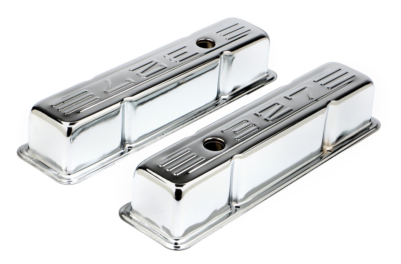 Trans-Dapt Performance Chrome Valve Covers 9853 Covers, Tall, Steel, Chrome, 327 Logo, Chevy, Small Block, Pair thumbnail 3