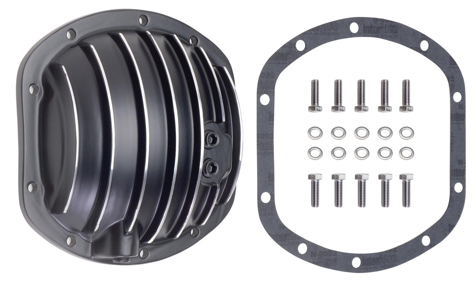 Trans-Dapt Performance Finned Aluminum 10 Bolt Dana 30 Differential Cover 9931 Cover, Aluminum, Black Powdercoated/Polished, Dana, 30, Kit