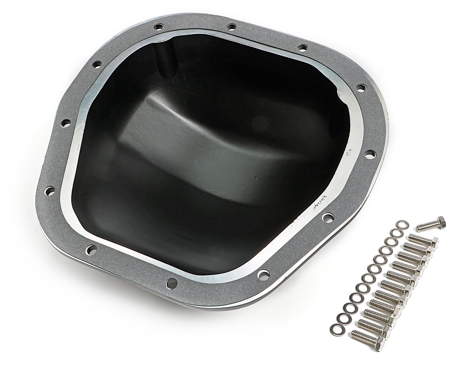 Trans-Dapt Performance Finned Aluminum 12 Bolt Ford 10.25/10.5 Inch Differential Cover 9940 Cover, Aluminum, Black Powdercoated/Polished, Ford, 10.25 in., 10.5 in., Kit