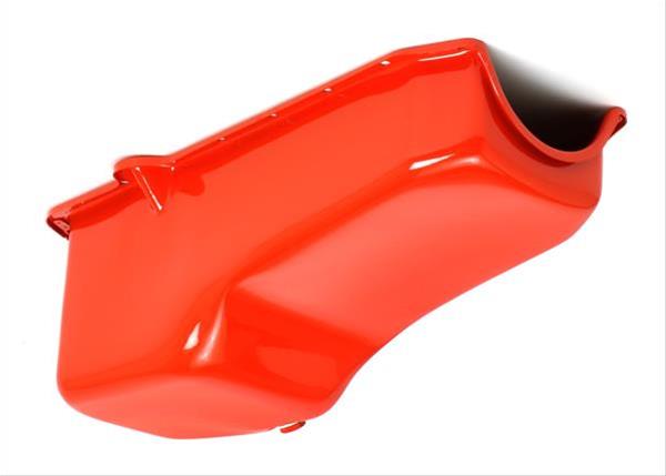 Trans-Dapt Performance OEM Replacement Oil Pans 9946 Pan, Wet Sump Style, Steel, Orange Powdercoat, Chevrolet, Small Block, Each thumbnail 2