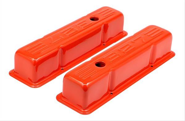 Trans-Dapt Performance Products Valve Covers 9947 CHEVY 327 LOGO TALL ORANGE POWDER COATED VALVE COVERS thumbnail 2