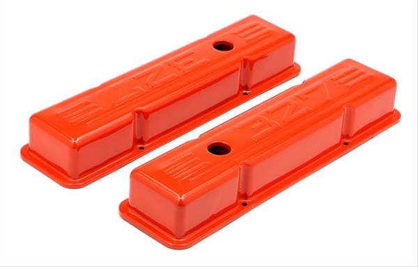 Trans-Dapt Performance Products Valve Covers 9956 CHEVY 327 LOGO SHORT ORANGE POWDER COATED VALVE COVERS thumbnail 2