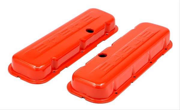 Trans-Dapt Performance Products Valve Covers 9959 CHEVY 454 LOGO SHORT ORANGE POWDER COATED VALVE COVERS thumbnail 2
