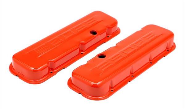 Trans-Dapt Performance Products Valve Covers 9962 CHEVY 502 LOGO SHORT ORANGE POWDER COATED VALVE COVERS thumbnail 2